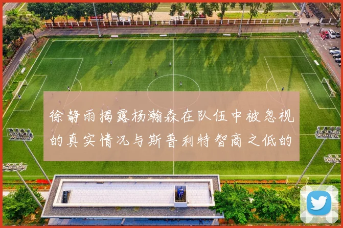 徐静雨揭露杨瀚森在队伍中被忽视的真实情况与斯普利特智商之低的尴尬真相